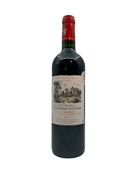 Bottle of Les Sources Chateau de La Riviere wine from 2012