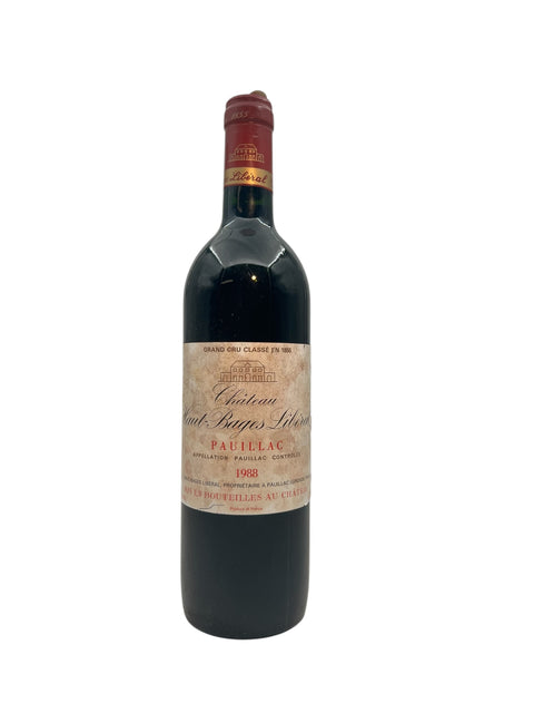 Bottle of Château Haut-Bages Libéral 1988 red wine
