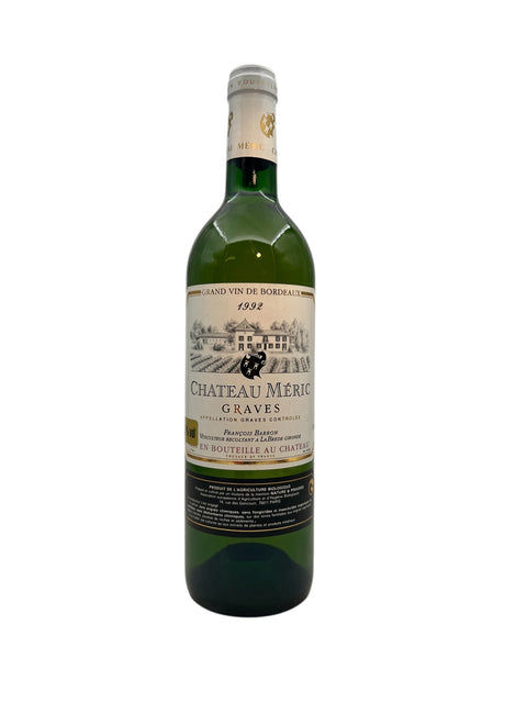 Bottle of Chateau Meric Graves 1992 white wine from Bordeaux