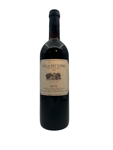 Flaske af Villa Pattono Ratti 1988 rødvin fra Piemonte