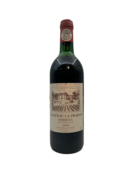 Flaske af Chateau La Pradas 1986 Bordeaux rødvin