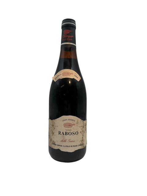 Pullo Raboso Cantina Deroa 1966 punaviiniä