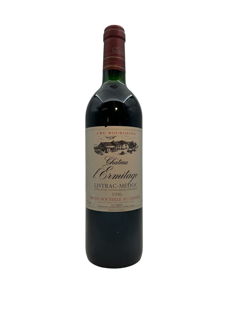 Pullo Château l'Ermitage 1996 punaviiniä Listrac-Médocista