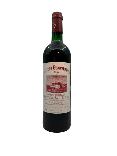 Flasche Rotwein Chateau Beauséjour 2004