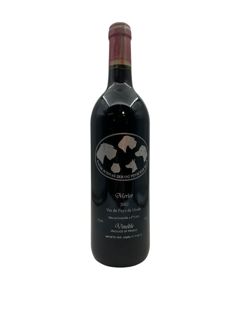 Flasche Merlot Vinoble 2002 mit Etikett