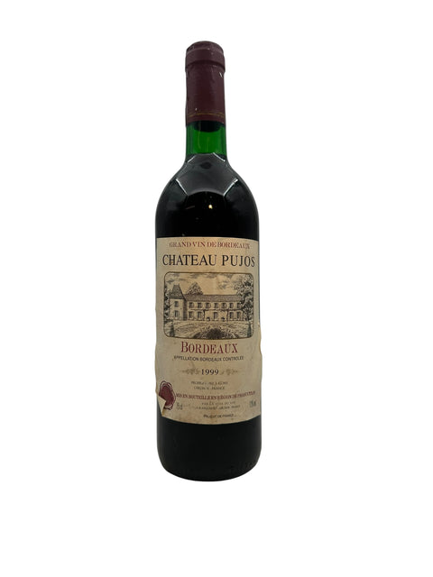 Flasche Bordeaux Chateau Pujos 1999 Rotwein