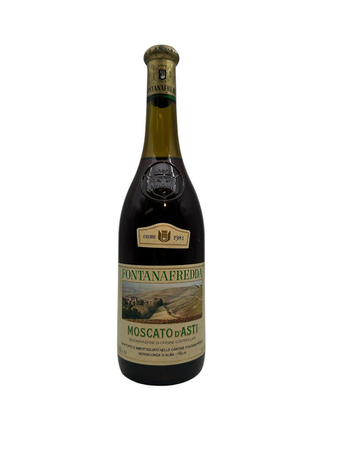 Bottle of Moscato d'Asti Fontanafredda 1981 dessert wine