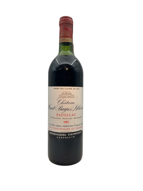 Pullo Château Haut-Bages Libéral 1983 punaviiniä Pauillacista