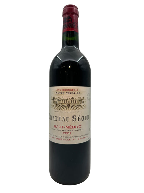 Flaske af Chateau Ségur 2001 rødvin fra Haut-Médoc