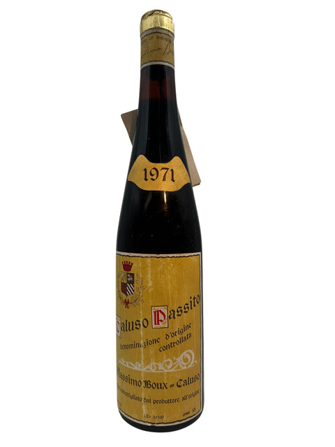 Fles Caluso Passito van 1971 Massimo Boux
