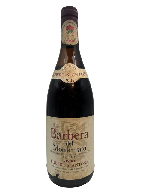 Fles rode wijn Barbera del Monferrato Podere S. Antonio 1991