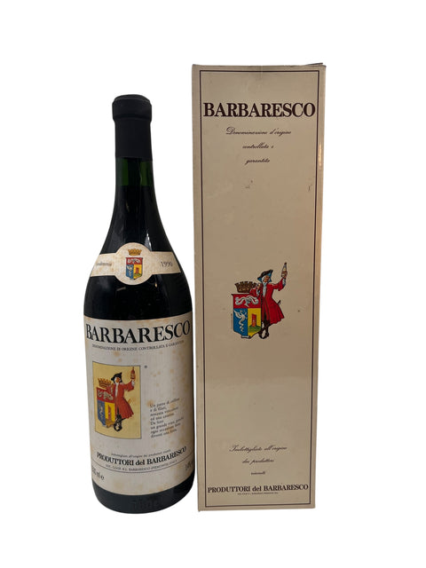Barbaresco fles uit 1990 met originele verpakking