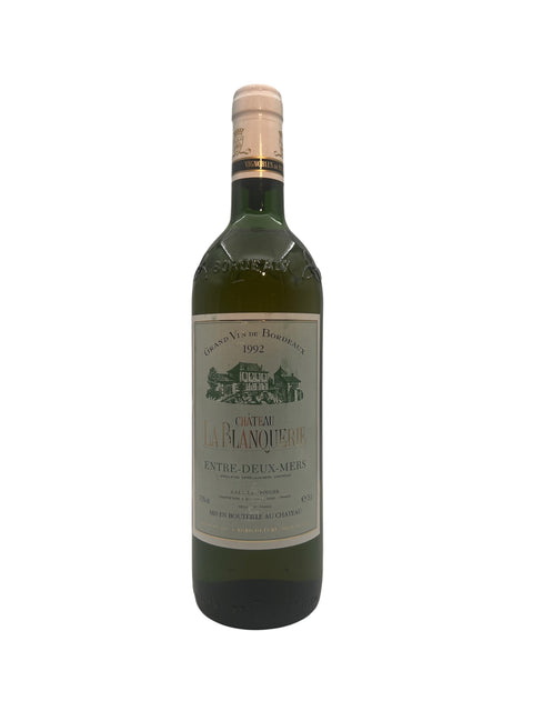 Flaska Château La Blanquerie 1992 vitt vin från Bordeaux