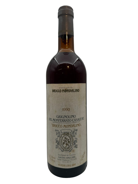 Grignolino del Monferrato Casalese Bricco Mondalino 1990 rödvinsflaska