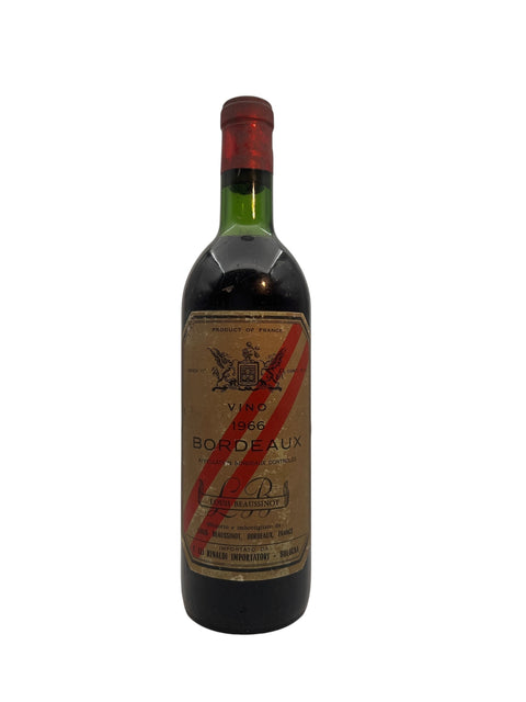 Flaske af Bordeaux Louis Beaussinot 1966 med etiket